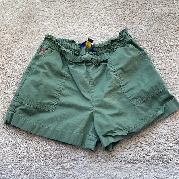 Polo Ralph Lauren Pants - Polo Ralph Lauren Paper Bag Ruffle Pull On Roll Cuff Shorts Olive Pink Pony Logo